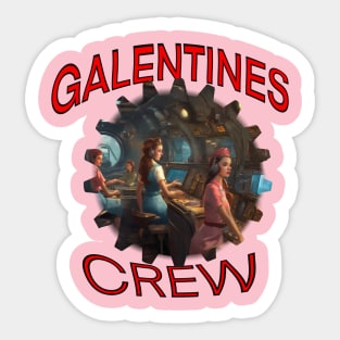 Galentines crew retro design Sticker